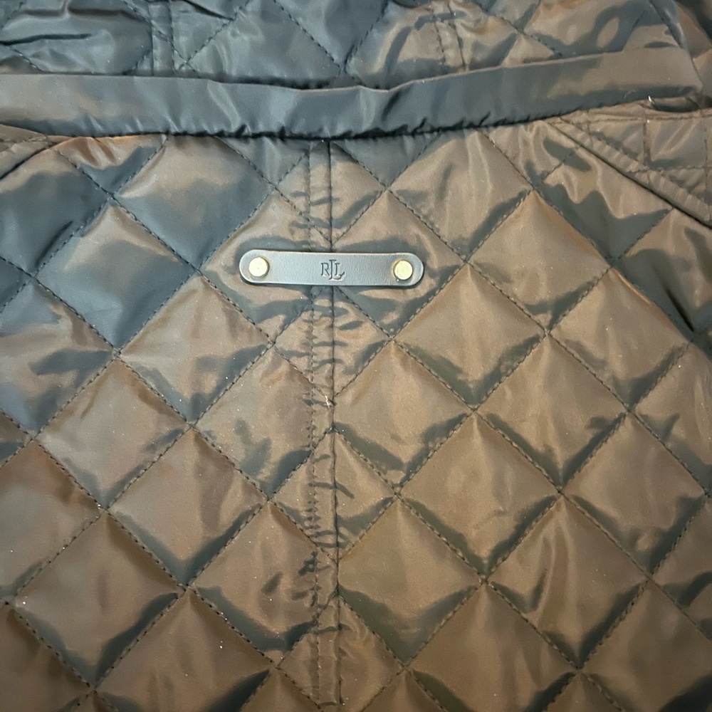 Ralph Lauren Black Quilted Jacket with Gold Logo - Picture 5 of 5